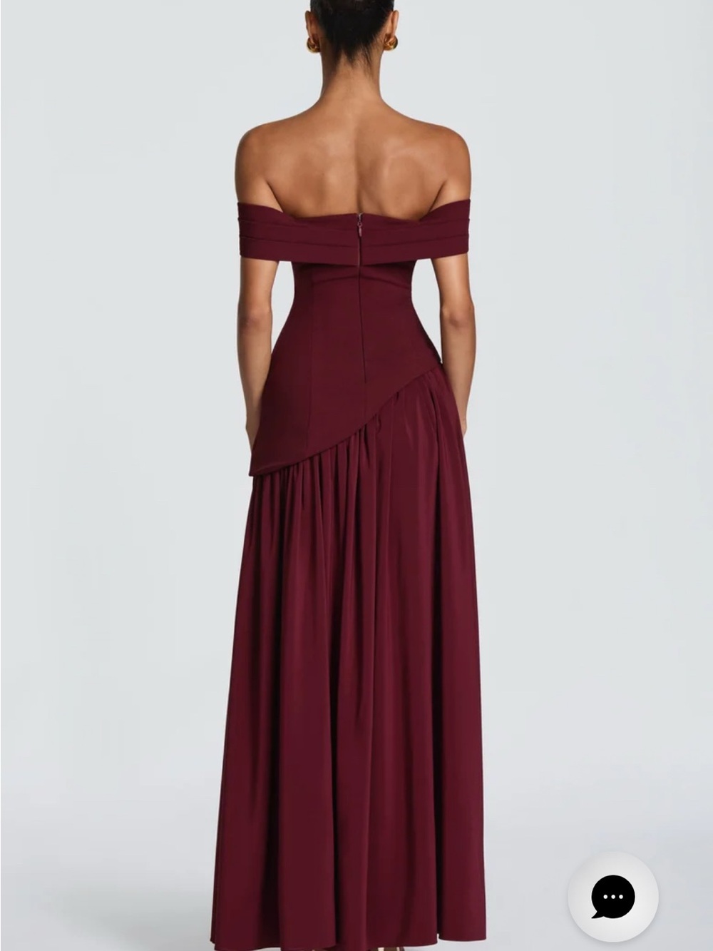 Elegant Off-Shoulder Burgundy Maxi Dress